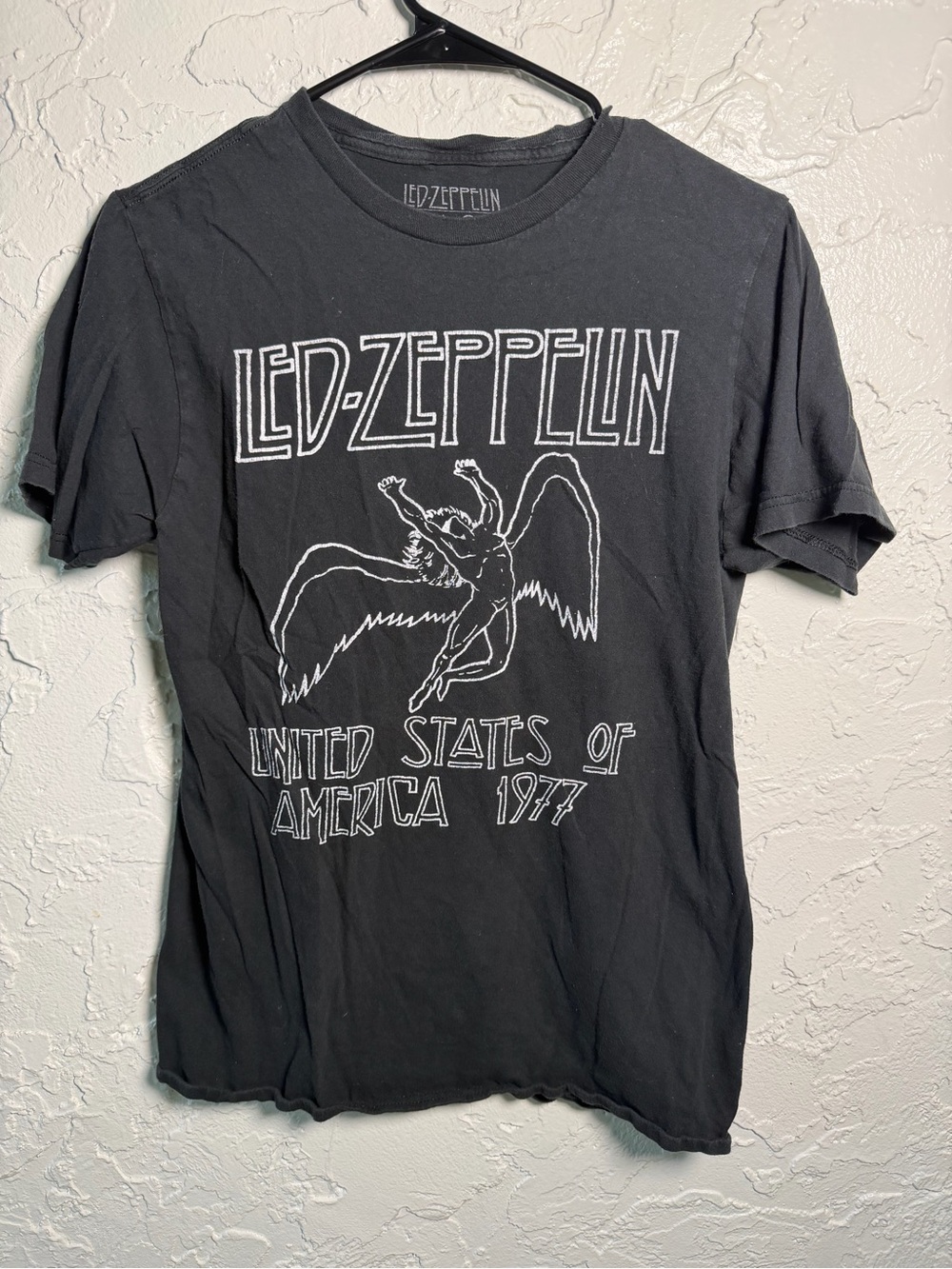 Led Zeppelin Black Graphic Short Sleeve Tee - United States of America 1977